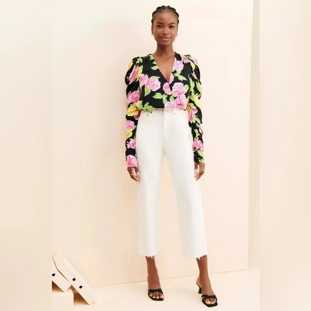 Afrm | Danna Surplice Bodysuit Anthropologie Floral Various Sizes Available - Picture 4 of 10